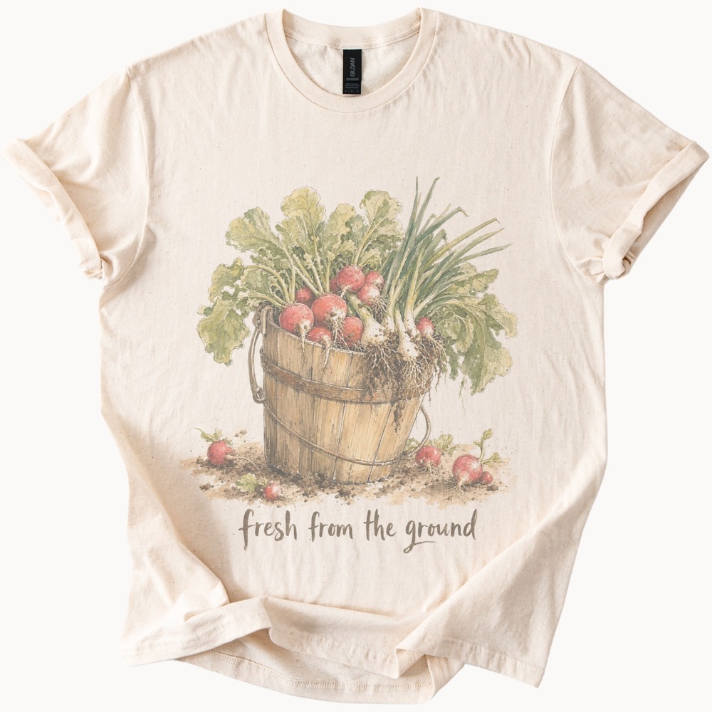 Fresh From the Ground Graphic Tee Botanical Harvest Design